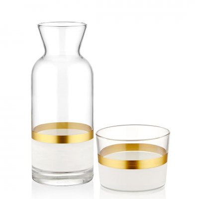 The Mia Snow Başucu Sürahisi Bardaklı Beyaz Gold